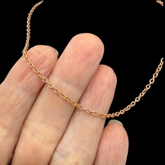 22 inch Copper Chain with Double Hook Clasp Handmade Artisan - Picture 2 of 4